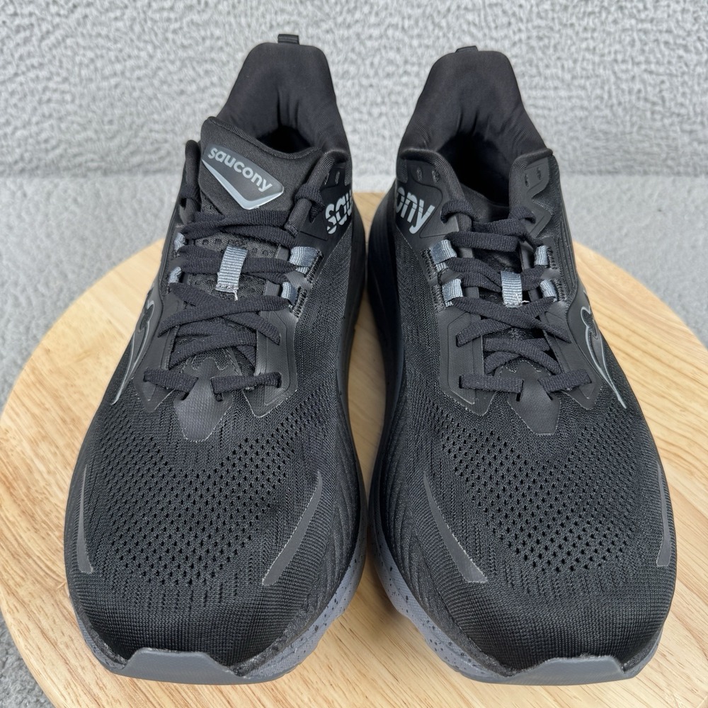 Saucony Hurricane 24 Mens Size 11 Black Shadow Road Running Shoes S20933-101 - Picture 3 of 12